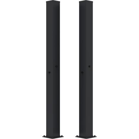 Lote de 2 postes de hierro CARMO 15x15 cm Alt. 205 cm negro