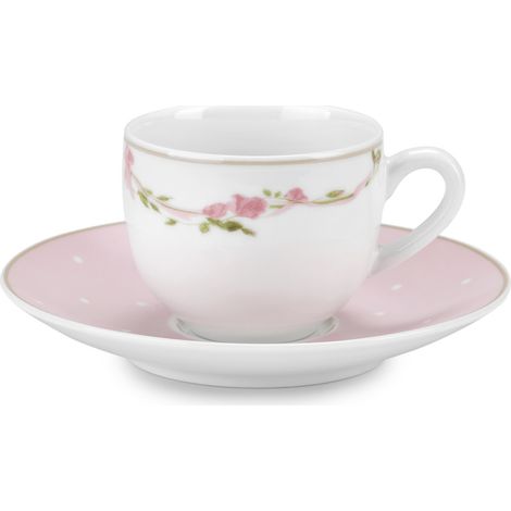 Fade set caffè Arabella porcellana decorata colori assortiti 6 persone