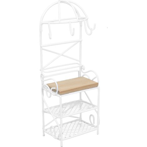 Présentoir de rangement miniature à l'échelle 1:12, étagère à pain pour mini poupée, accessoires de cuisine pour maison de poupée, blanc (1/5)