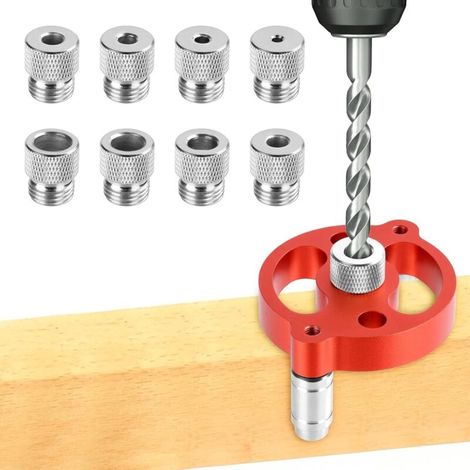 Zentrierhilfe-Set für Holzbearbeitung, 3-in-1-Bohrschablonen-Locator mit 3/4/5/6/7/8/9/10 mm Bohrringen, Bohrschablonen für die Holzbearbeitung