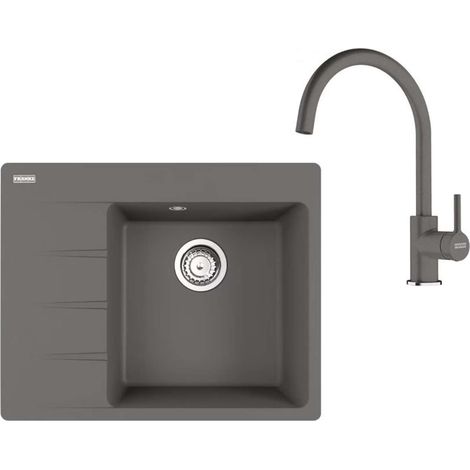 Franke Set - Set per cucina G269ŠK, lavello in fragranite CNG 611-62 TL/7 e miscelatore FC 6018.084, pietra grigia 114.0700.668