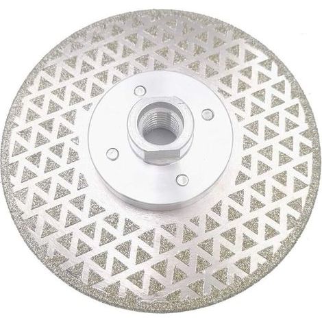 Disque de coupe et de polissage diamanté double face électroplaqué 125 mm x M14 pour pierre, marbre, carrelage et granit.