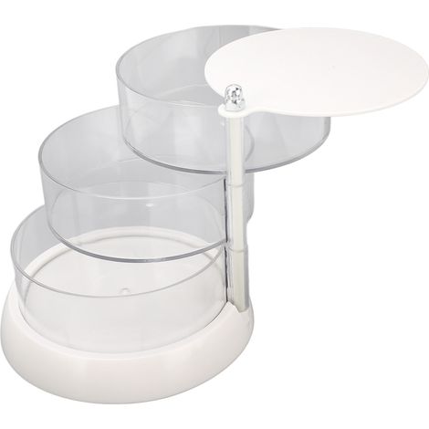 Organisateur de bijoux à 3 niveaux, plateau de rangement transparent rotatif à 360° pour accessoires de bijoux (1/5)