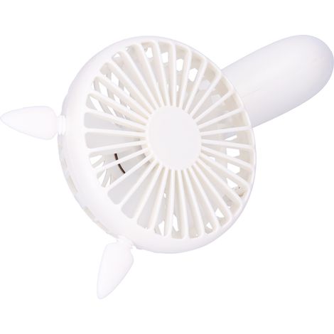 Kleiner, weißer, wiederaufladbarer USB-Ventilator, 180°-Drehung, tragbar für den Schreibtisch, elektrische Kühlung (1/5)