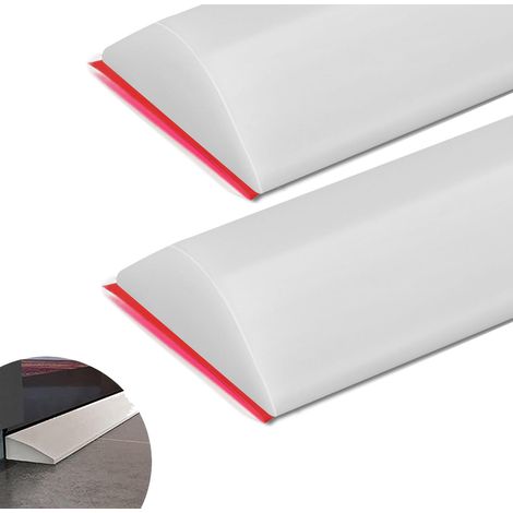 Lot de 2 bandes d'étanchéité universelles de 1 mètre pour douche, joint de seuil de douche auto-adhésif et étanche pour cuisine et lavabo (blanc) (1/5)
