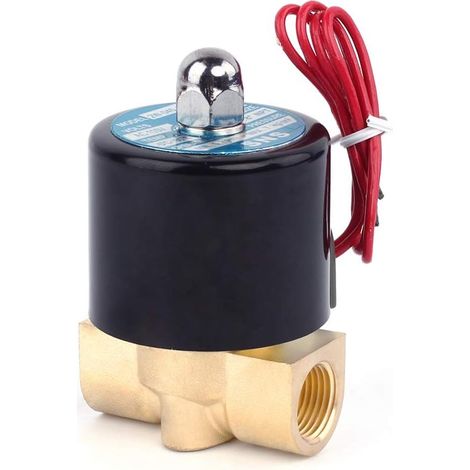 SNS 1/4" G Brass Solenoid Valve 220V AC for Water Air Gas Oil NC Solenoid Valve Electric Solenoid Valve Normally Closed 2W025-08/AC220V (1/5)