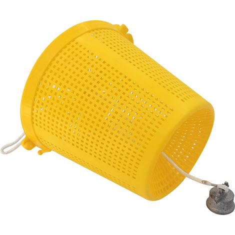 Bait baskets made of seawater-resistant plastic, yellow/blue, suitable for fishing from boats, yachts and motorhomes. Yellow bait basket.--DTEKGAZ
