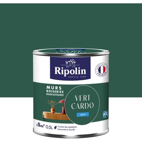 Pittura verde Cardo per pareti, legno e radiatori, RIPOLIN opaca 0,5 l RIPOLIN