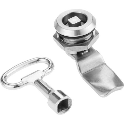 Verrou électrique multifonction pour meuble, poubelle ou ascenseur – Forme triangulaire, ronde ou hexagonale, finition argentée, 4 coins (1/4)