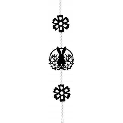 Ghirlanda decorativa con ciondoli a forma di coniglietto per Pasqua, ideale per decorare le finestre.