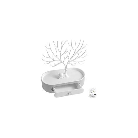 Présentoir À Bijoux, Arbre À Bijoux 3 in1 Porte Bijoux Avec Tiroir Jewelry Stand Rangement, Bois de Cerf Support À Bijoux avec Tiroirs, pour Colliers, Bracelets, Bagues, Boucles D'oreilles (1/5)