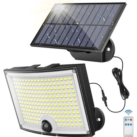 Lampe Solaire Extérieur Detecteur de Mouvement【202 LED 3 Mode 210°Iluminació IP65】 Lumiere Solaire Exterieur Spot Led Extérieur Projecteur Exterieur Led 1 Paquet [Classe énergétique A] (1/5)