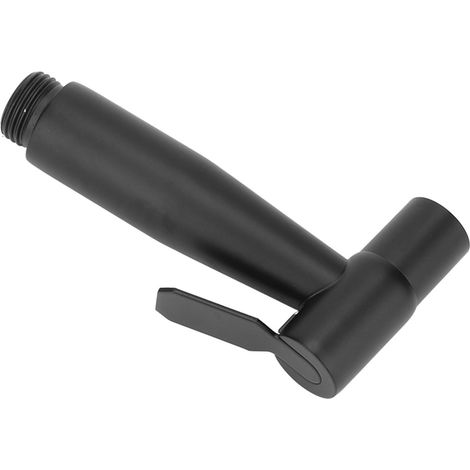 Pulvérisateur portatif sous pression en acier inoxydable 304 noir avec tuyau de 1,2 m et crochet mural pour bidet de toilette. Filetage mâle et femelle G1/2. (1/5)