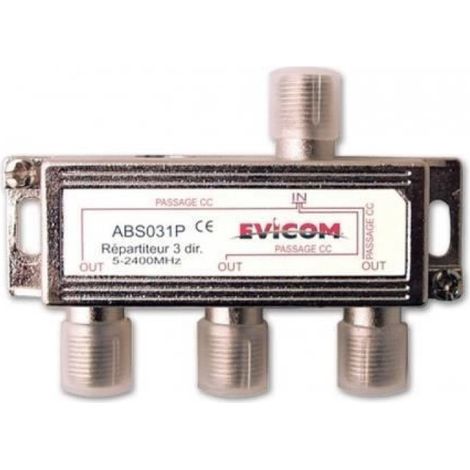 Répartiteur ULB - 5-2300 MHz - 3 Sorties - Boîtier Zinc Nickelé - IP51 - 80 dB Blindage