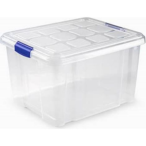 Caja de plástico para almacenaje TRANSPARENTE - 25 L (42x36x25cm) Sin ruedas