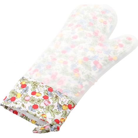 Stück geblümter, hitzebeständiger Silikonhandschuh aus Baumwolle für Mikrowelle, Backofen und Küche (1/5)