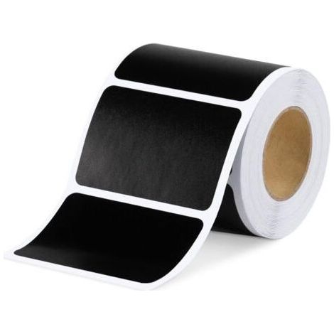 120 High quality kitchen labels in Matte Black for Pots and jars. Blank Self-Adhesive Labels in Slate Format for Spice Boxes and Jam Jars 3.5cm x 5.5cm (1/5)