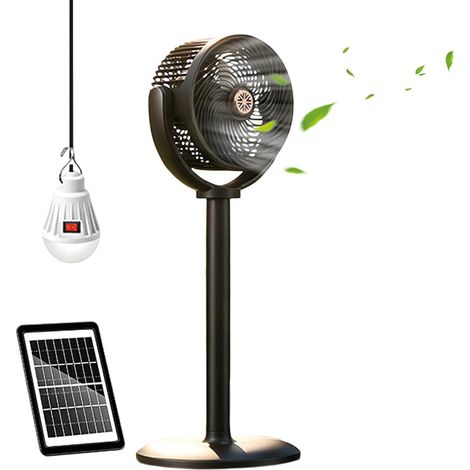 Ventilateur Sur Pied À Énergie Solaire Silencieux USB Rechargeable avec Ventilateur Sur Pied pour Chambre Salon Bureau Camping Jardin Balcon Terrasse (1/5)