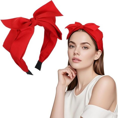 Accessorio per capelli a forma di fiocco - Fiocco rosso - Fascia per capelli - Copricapo (1/5)