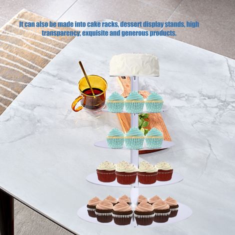 Présentoir à gâteaux transparent en acrylique en forme de tour, présentoir rond pour cupcakes, pains et desserts, 5 étages (1/5)