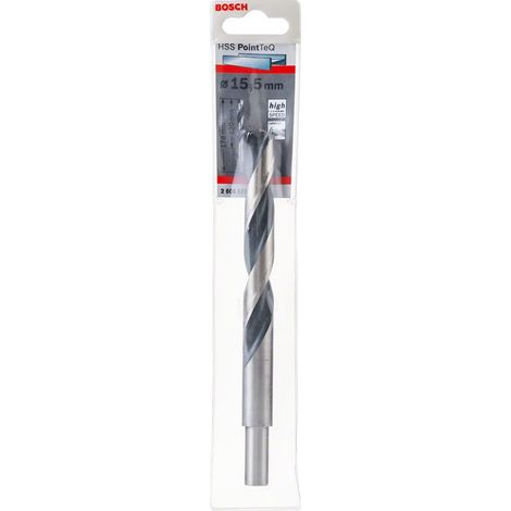 1x Forets hélicoïdaux HSS PointTeQ (pour métal, emmanchement réduit 15,5 x 120 x 178 mm, accessoires pour perceuse-visseuse) (1/5)