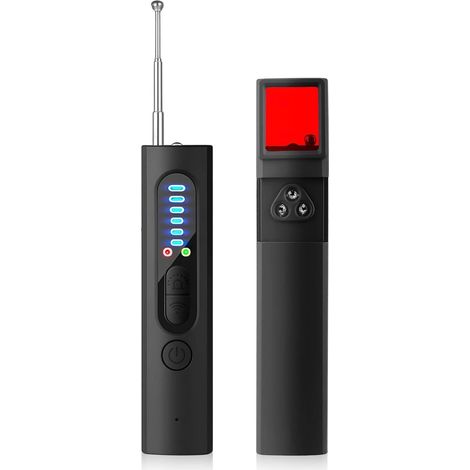 4 en 1 Détecteur de Caméra Cachée, 5 Niveaux de Sensibilité Détecteur de Micro Espion et Traceur GPS Voiture, Détecteur RF sans Fil pour Bureau, Hôtel, Maison, Alarme de Sécurité (1/5)
