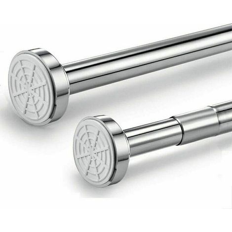Tringle à rideau de douche télescopique en acier inoxydable - pivotante et réglable, tringle à vêtements (65-100 cm)-MCJ (1/5)