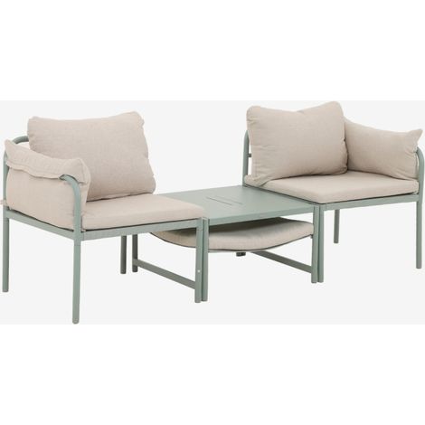 Conjunto de jardín modular de acero, 2 plazas (1/5)