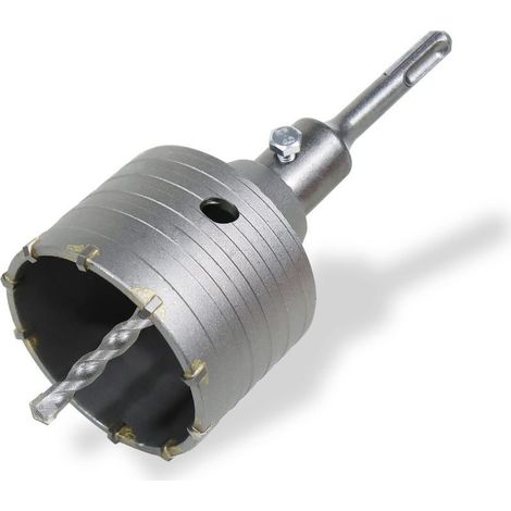 Scie cloche trépan brique 80mm scie cloch trépan béton Couronne de forage 8x110mm avec adaptateur SDS plus pour maçonnerie et béton (1/5)