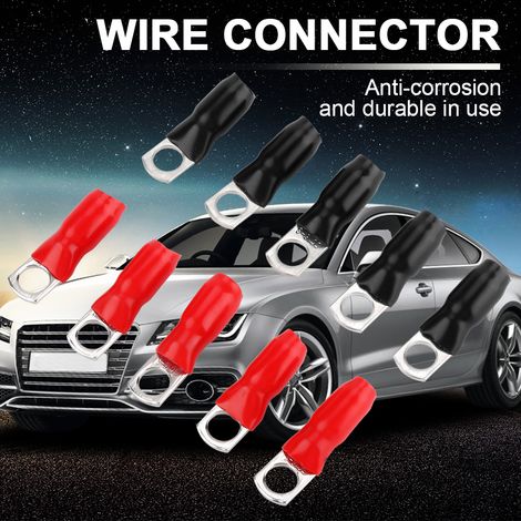 Lot de 10 bornes en cuivre raccord connecteur de fil pour véhicule rouge noir taille moyenne 4 (1/5)
