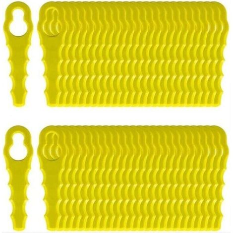 Dolaso – Lot de 100 lames de rechange pour coupe-bordure Ryobi – Lames dentelées en plastique 70mm – Performance optimale pour modèles RAC155 RAC157 RAC158 (1/5)