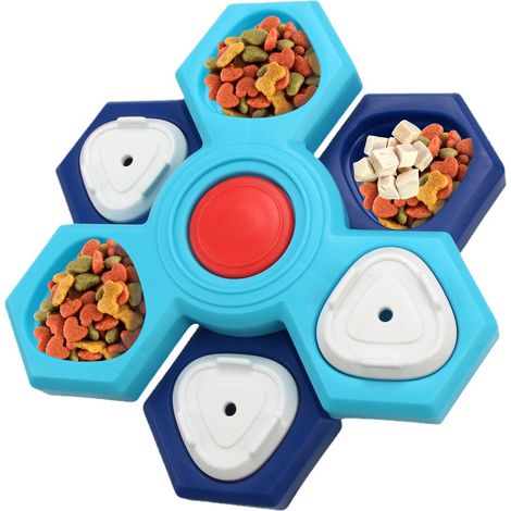 Jouet puzzle interactif pour chien à couches rotatives, stimulation mentale, mangeoire lente pour petites, moyennes et grandes races (1/4)