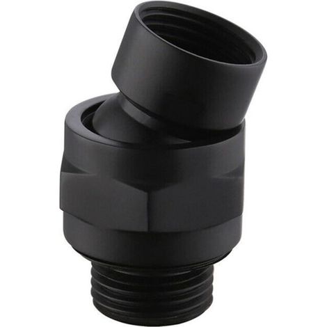 High Flow Shower Head Connector - Adjustable Extension Arm - Ball Joint - Universal Brass Adapter - for Bathroom - Black
