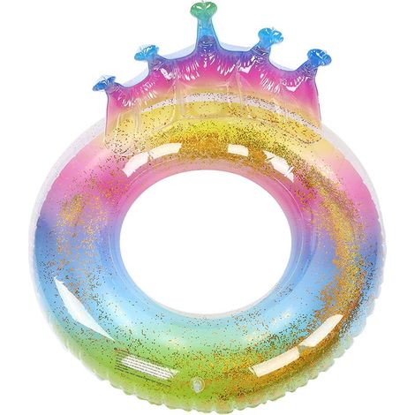 Cercle gonflable épaissi grande couronne de reine paillettes anneau de natation bouées de sauvetage pour filles femmes brillant 100 cm/39,3 pouces (1/5)