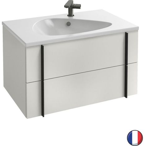 Meuble vasque 80 cm JACOB DELAFON Nouvelle Vague blanc brillant (1/4)