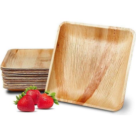 25 Einwegteller aus Palmenblättern, 8 Zoll (20 cm)