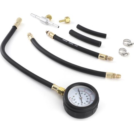 Testeur injection essence manomètre pression 0-100 PSI pour pompe à carburant, diagnostic moteur à essence, jauge de mesure universelle. (1/5)