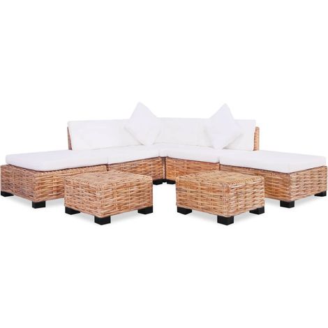 Ensemble de Canapés 18 pcs, Canapés droit, Canapés relax Rotin naturel MJU1362 (1/5)