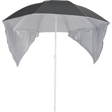 Maison Exclusive - Strandschirm mit Seitenteilen Anthrazit 215 cm (1/5)