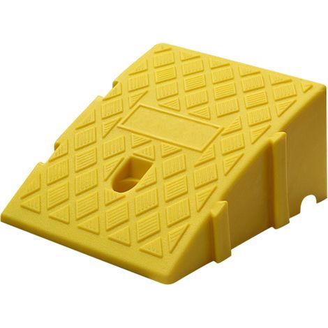 Rampe de trottoir en plastique, hauteur 13 cm, rampe d'accès pour entrée, assemblage libre, antidérapante, pente, couleur jaune (1/2)