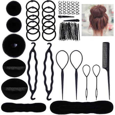 Haarstyling-Set, Haaraccessoires, Haargummis, Haarnadeln, Haarspangen, Haarstyling-Werkzeuge