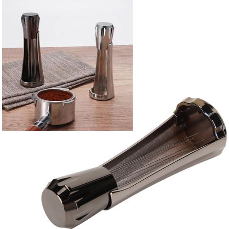 Doseur de café en poudre en acier inoxydable, aiguille doseuse pour café moulu, aide à l'espresso, aiguille de mélange pour un mélange homogène de café moulu (couleur grise) (1/5)