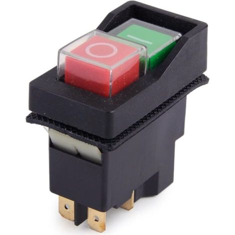 4-Pin Start Stop Power Switch, 250V IP55 KJD17 KLD28, 2 Buttons, Suitable for Workshop Machines (Shipped by Amazon) (1/4)