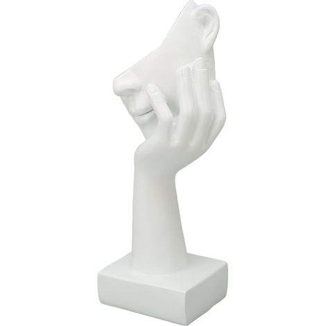 Penseur statue résine visage sculpture figurine décoration table salon chambre bureau bureau blanc (1/5)