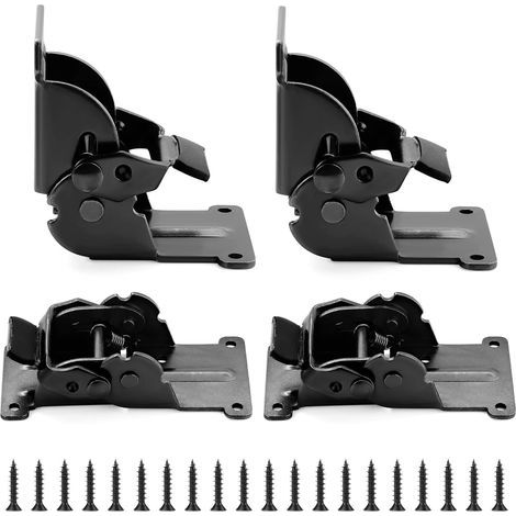 AIDUCHO 4 soportes plegables para patas de mesa, soportes plegables de 180° con tornillos, bisagras plegables, extensión autoblocante, soporte plegable para estantes de banco de trabajo (180° Bronce n (1/5)