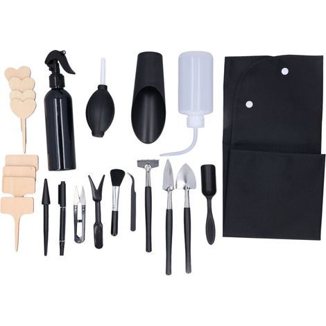 FENOPLASTICAEnsemble de 23 Outils pour Mini Jardins et Plantes Succulentes - Kit de Jardinage Intérieur - Accessoires pour Cultiver et Soigner Vos Plantes-KZQ (1/5)