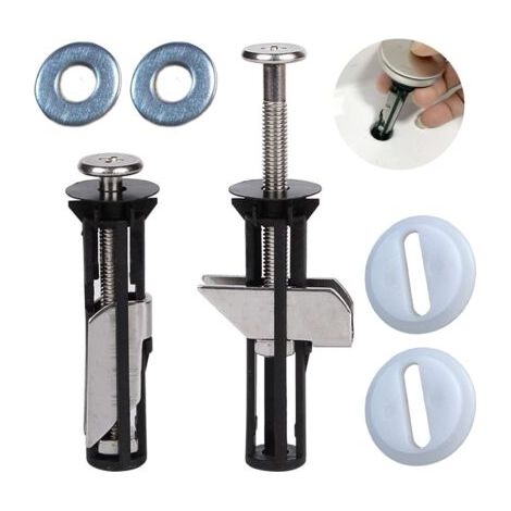 Boulons et vis universels pour siège de toilette, fixation à charnière à dégagement rapide, installation facile, kit de rechange pour siège de toilette (4 pièces) (Screws-JS2) (1/5)