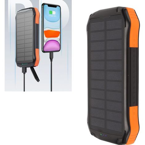 Générateur Solaire de, Banque d'énergie Solaire QC3.0 PD18W Rapide 16000mAh IP66 Ip66 Banque d'alimentation USB C pour Camping en Plein air (1/5)