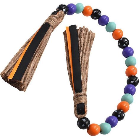 Guirlande de perles en bois multicolore pour décoration, 5 pièces, ornement à suspendre pour les fêtes (1/5)