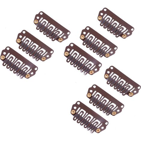 Clip Pour Perruque - Clip À Fermoir En Forme De U En Fer Et Caoutchouc - 6 Dents - 2,8 x 1,6 cm - Pour Extensions Capillaires Et Perruques - 140 Pièces (1/5)